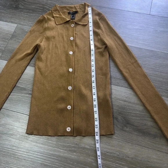 Forever 21 Bronze Cardigan Sweater And Cropped Cami Set Size Medium - Picture 14 of 16